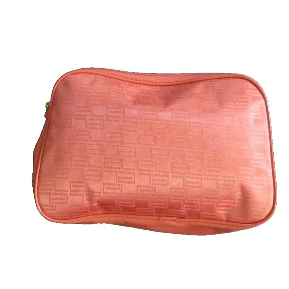 Estee Lauder Orange Make Up Bag Cosmetic Case Travel Zip Bag